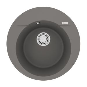 Кухонная мойка Lemark SULA 500 врезная круглая из кварцгранита цвет: Серый шёлк