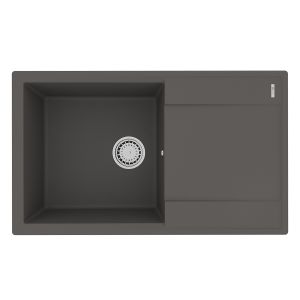 Кухонная мойка Lemark IMANDRA 840 врезная прямоугольная с крылом из кварцгранита цвет: Серый шёлк