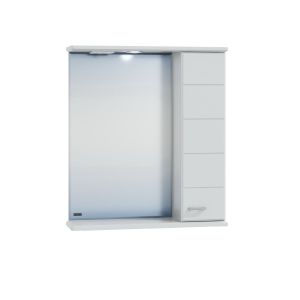 Зеркальный шкаф СаНта Омега 60 с подсветкой, правый, цвет белый