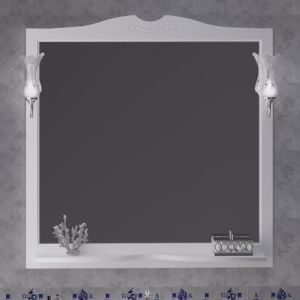 Зеркало Opadiris Валери 105, цвет белый, с выключателем