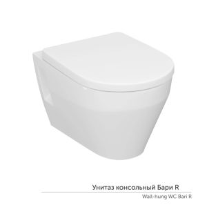 Унитаз подвесной «Бари» ЖС  безободковый сиденье дюропласт КЕРАМИН