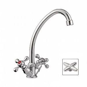 Смеситель для кухни 1/2 кер L4020 Ledeme КРЕСТ, силумин