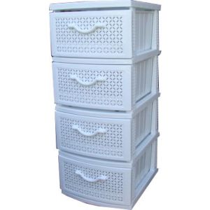 Комод РОМАШКА 4 ярус белый В95*Ш38*Г47