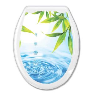 Сиденье для унитаза «Универсал Декор» Капли и бамбук Европласт