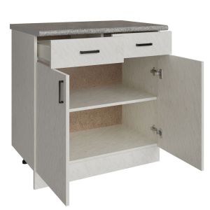 Стол разделочный 80 белый мрамор (2 ящика)