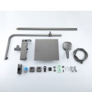 Душевая система 35к G2417-9 GAPPO лейка «Тропический душ» ОРУЖЕЙНАЯ СТАЛЬ