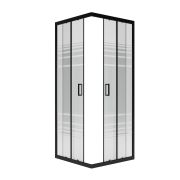 Душ.ограждение City Trend Black 800*800*1850 квадрат (стекло 4мм текстур, черн.ал.проф, без поддона)