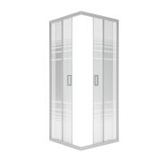 Душ.ограждение City Trend Grey 800*800*1850 квадрат (стекло 4мм текстур, сер. ал. проф, без поддона)