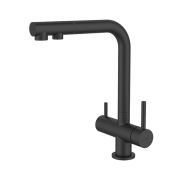 Смеситель для кухни 35к IDDIS UMBBLPFi05 «Umbra» с вых для пит.фильтра выс.пов.излив, ЧЕРНЫЙ мат.
