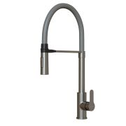 Смеситель для кухни 35k MIXLINE MLSS-0402 серый гибкий излив магнит, п/гайку САТИН