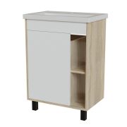 Тумба д/ванной «МИЛТОН-60» Дуб сонома/белый под рак. Фостер 60 (Kirovit) (ЛДСП /ПВХ)