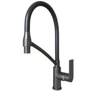 Смеситель для кухни 35k MIXLINE ML33-108GR «City Graphite» гибкий излив боковая ручка ГРАФИТ