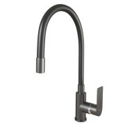 Смеситель для кухни 35к MIXLINE ML33-098GR «City Graphite» гибкий излив, б/отв, боковая ручка ГРАФИТ