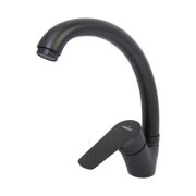 Смеситель для кухни 35k MIXLINE ML14-031BL высокий излив б/отв боковая п/гайку ЧЕРНЫЙ (без подводки)