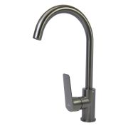 Смеситель для кухни 35k MIXLINE ML15-031GR высокий излив б/отв боковая п/гайку (без подводки) ГРАФИТ