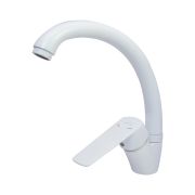 Смеситель для кухни 35k MIXLINE ML15-032W высокий излив б/отв боковая п/гайку (без подводки) БЕЛЫЙ