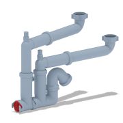 Сифон 1 1/2*40 БЕЗ ВЫПУСКА Ani двойной,с носиком, F3520 АНИ пласт