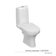 Унитаз-компакт «Санти» R ЖС безободковый (ниж.подв.гор.выпуск,сид.дюропласт 2кн.арм.КНР) КЕРАМИН