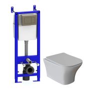 Комплект «Система инсталляции УКЛАД с кнопкой хром блестящий СИ 01.04.54.00.1 + унитаз CITY WAVE»