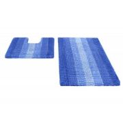 Набор ковриков д/ванной Shahintex Multimakaron 60*90+60*50 синий