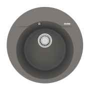 Кухонная мойка Lemark SULA 500 врезная круглая из кварцгранита цвет: Серый шёлк