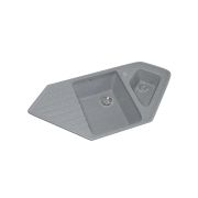 Мойка ML-GM25 угловая двухчашевая с крылом, темно-серая (309), 500*970*200мм