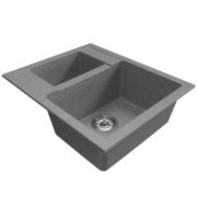 Мойка ML-GM21 двухчашевая, графит (342), 600*500*190мм