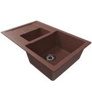 Мойка ML-GM22 двухчашевая с крылом, терракотовая (307), 770*500*195мм