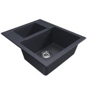 Мойка ML-GM21 двухчашевая, антрацит (343), 600*500*190мм