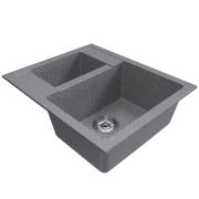 Мойка ML-GM21 двухчашевая, темно-серая (309), 600*500*190мм