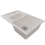 Мойка ML-GM22 двухчашевая с крылом, ультра-белая (341), 770*500*195мм