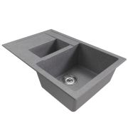 Мойка ML-GM22 двухчашевая с крылом, графит (342), 770*500*195мм