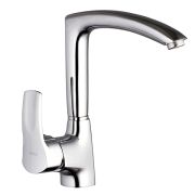 Смеситель для кухни 40к Glauf GBS4-A279 ЛАТ высокий излив, бок. ручка, п/шпильку